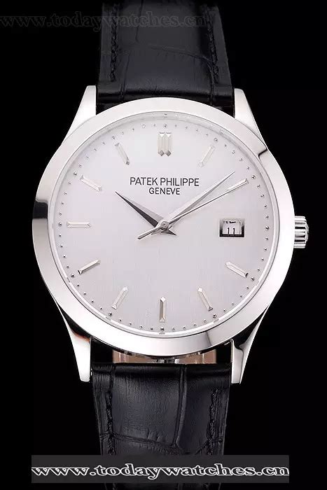 patek philippe calatrava silver dial peru leather strap pp991305|calatrava 5127g strap.